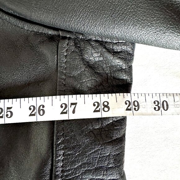 Men's BLACK 3XLT 54T Leather Motorcycle Biker Jacket Wilson's Vintage 90s - Picture 3 of 15